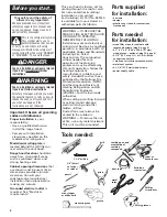 Preview for 2 page of KitchenAid Slide-out Vent Hood Installation And Use Instructions Manual