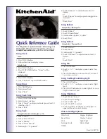 KitchenAid ULTIMA COOK Quick Reference Manual preview