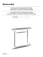 Preview for 1 page of KitchenAid UNDERCOUNTER DISHWASHER Installation Instructions Manual