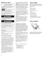 Preview for 2 page of KitchenAid YKERC608LS0 Installation Instructions Manual