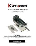 Preview for 1 page of Kitchener 23245 Owner'S Manual