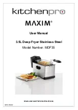 Preview for 1 page of KITCHENPRO MAXIM MDF35 User Manual