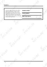 Предварительный просмотр 6 страницы KKT KOLBE GS452VI User Manual