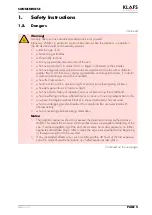 Preview for 5 page of Klafs 7824 Operating Instructions Manual