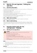 Preview for 8 page of Klafs 7824 Operating Instructions Manual