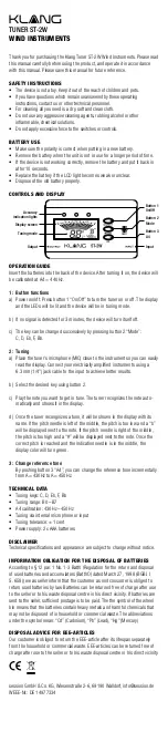 Preview for 2 page of Klang ST-2W Instructions