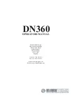 Klark Teknik DN360 Operator'S Manual предпросмотр