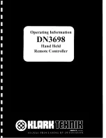 Предварительный просмотр 1 страницы Klark Teknik DN3698 Operating Information Manual