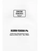 Предварительный просмотр 1 страницы Klark Teknik DN700 Operator'S Manual