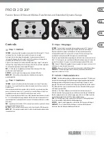 Предварительный просмотр 1 страницы Klark Teknik PRO DI 2 DI 20P Quick Start Manual