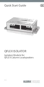 Klark Teknik QFLEX ISOLATOR Quick Start Manual предпросмотр