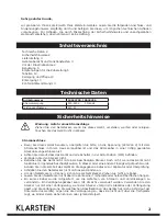 Preview for 2 page of Klarstein 10028436 User Manual