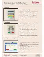 Preview for 1 page of Klaxon CMC4 MMI Specification Sheet