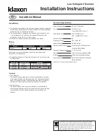 Preview for 2 page of Klaxon Nexus AC Sounder & Sounder-Beacon Installation Instructions