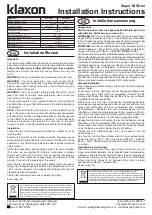 Klaxon SLD-0001 Installation Instructions preview