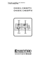 Preview for 1 page of Kleenmaid CH600FFW Manual For Installation And Utilisation