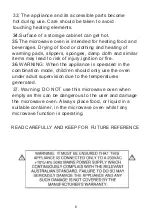 Preview for 8 page of Kleenmaid cooking MWG4512K Instructions For Use And Warranty Details