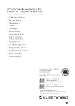 Preview for 28 page of Kleenmaid cooking MWG4512K Instructions For Use And Warranty Details