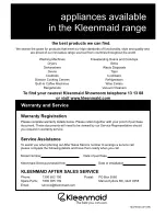 Preview for 28 page of Kleenmaid FEC605W Instructions For Use And Warranty Details