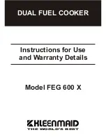 Kleenmaid FEG 600 X Instructions For Use And Warranty Details preview