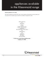 Предварительный просмотр 8 страницы Kleenmaid Mini OM Instructions For Use And Warranty Details