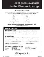 Preview for 17 page of Kleenmaid Professional TO851X Installation And Operating Instructions Manual