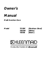 Kleenmaid T050B Owner'S Manual preview