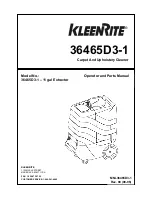 Preview for 1 page of KleenRite 36465D3-1 Operator And Parts Manual