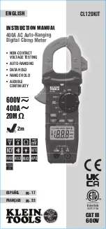 Klein Tools CL120KIT Instruction Manual предпросмотр