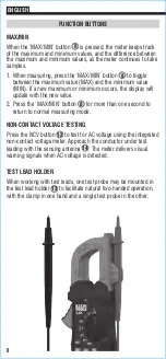 Предварительный просмотр 8 страницы Klein Tools CL800E Instruction Manual