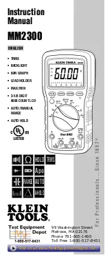 Klein Tools MM2300 Instruction Manual preview