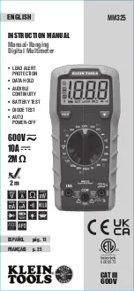 Preview for 1 page of Klein Tools MM325 Instruction Manual