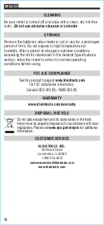 Preview for 12 page of Klein Tools MM325 Instruction Manual