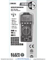 Preview for 1 page of Klein Tools MM400 Instruction Manual