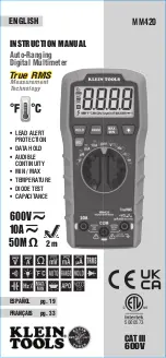 Предварительный просмотр 1 страницы Klein Tools MM420 Instruction Manual