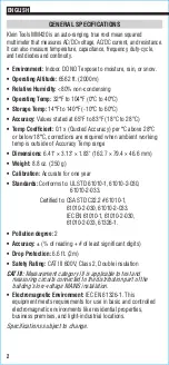 Preview for 2 page of Klein Tools MM420 Instruction Manual