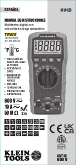 Предварительный просмотр 17 страницы Klein Tools MM420 Instruction Manual