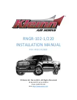 Preview for 1 page of Kleinn Air Horns RNGR-102-1/220 Installation Manual