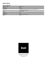 Preview for 4 page of KLH BEACON Manual