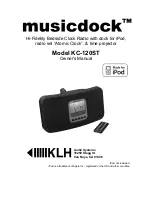 Preview for 1 page of KLH HI-FIDELITY BEDSIDE CLOCK RADIO KC-120ST Owner'S Manual