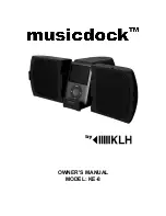 KLH MUSICDOCK KE-8 Owner'S Manual preview