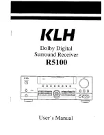 Preview for 1 page of KLH R5100 User Manual