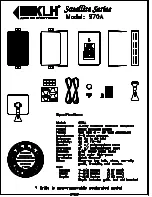 KLH Satellite 970A Specifications preview