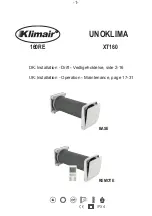 Klimair UNOKLIMA XT160 Installation Operation & Maintenance предпросмотр