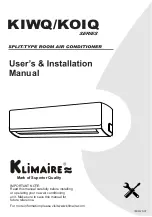 Предварительный просмотр 1 страницы Klimaire KIWQ Series User & Installation Manual