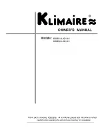 Предварительный просмотр 1 страницы Klimaire KSIB018-H2161 Owner'S Manual