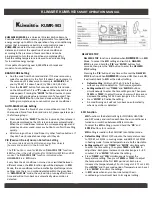 Klimaire KUMR-903 Operation Manual preview