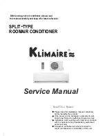 Klimaire SPLIT TYPE ROOMAIR CONDITIONER Service Manual предпросмотр