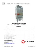 Предварительный просмотр 1 страницы Klimawent BIG-5000/Ex Use And Maintenance Manual