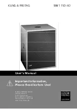 Предварительный просмотр 1 страницы KLING & FREITAG SW 115D-XO User Manual